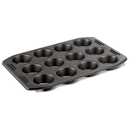 Stampo 12 mini muffins da cm 5 in acciaio con antiaderente. La linea Virtuosa creata su misura per chi vuole cimentarsi nell'arte della pasticceria o stupire con sfiziose ricette salate. In negozio e online su tuttochic.live
