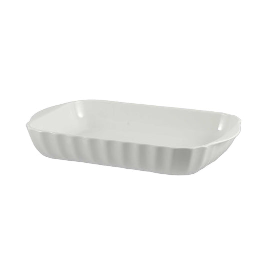 Teglia rettangolare lasagne in porcellana bianca. Dimensioni: cm 36 x 24 x h 5,5.  Utilizzabile in Lavastoviglie, Microonde, Forno tradizionale. In negozio e online su tuttochic.live