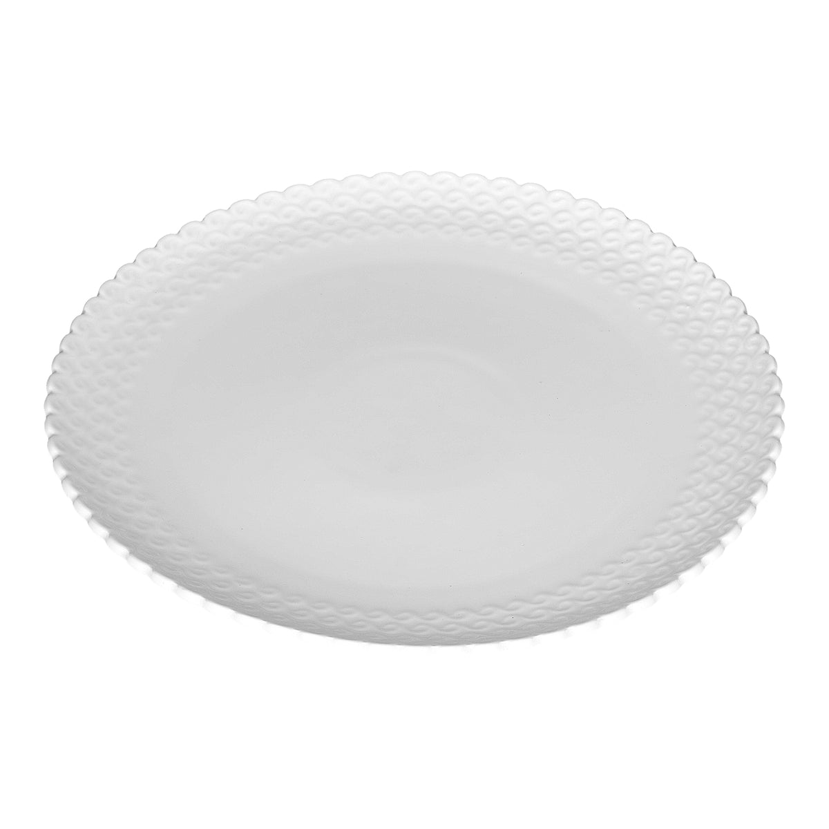 Confezione di 6 piatti piani in porcellana lavorata di colore bianco. linea Momenti, per dare un tocco di eleganza ad ogni apparecchiatura. Dimensioni: diametro cm 26, h 2,5 Utilizzabile in forno tradizionale Utilizzabile in forno a microonde Lavabile in lavastoviglie. In negozio e online su tuttochic.live