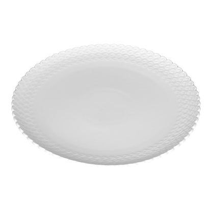 Confezione di 6 piatti piani in porcellana lavorata di colore bianco. linea Momenti, per dare un tocco di eleganza ad ogni apparecchiatura. Dimensioni: diametro cm 26, h 2,5 Utilizzabile in forno tradizionale Utilizzabile in forno a microonde Lavabile in lavastoviglie. In negozio e online su tuttochic.live