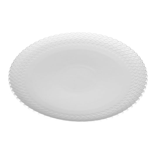 Confezione di 6 piatti piani in porcellana lavorata di colore bianco. linea Momenti, per dare un tocco di eleganza ad ogni apparecchiatura. Dimensioni: diametro cm 26, h 2,5 Utilizzabile in forno tradizionale Utilizzabile in forno a microonde Lavabile in lavastoviglie. In negozio e online su tuttochic.live