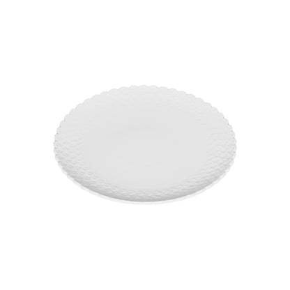 Confezione di 6 piatti da frutta in porcellana lavorata di colore bianco. Linea Momenti, per dare un tocco di eleganza ad ogni apparecchiatura. Dimensioni: diametro cm 20, h 2 cm Utilizzabile in forno tradizionale Utilizzabile in forno a microonde Lavabile in lavastoviglie. In negozio e online su tuttochic.live