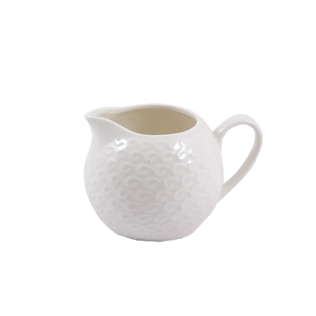 Lattiera in porcellana bianca decorata. Dimensioni e capacità: 200 cc 9x9xh9 cm. In negozio e online su tuttochic.live