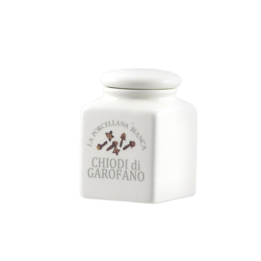Barattolino in porcellana decorato Chiodi di Garofano 175 cc. Dimensioni : 6,5x6xh9 cm Decorati, pratici e utili, caratterizzano ambienti curati in ogni minimo dettaglio. In negozio e online su tuttochic.live