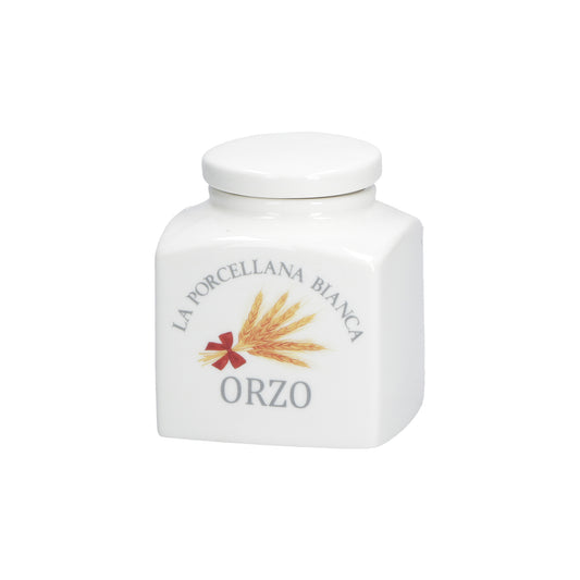Barattolo in porcellana con scritta decorata Orzo Dimensioni : 9,5x9,5 x h11 cm Decorati, pratici e utili, caratterizzano ambienti curati in ogni minimo dettaglio. In negozio e online su tuttochic.live