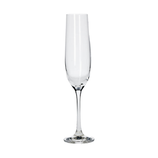 Set 6 calici da spumante in vetro trasparente 190 ml. La linea "Novello", elegante e delicata, trasforma ogni pranzo e cena in un evento speciale. In negozio e online su tutttochic.it