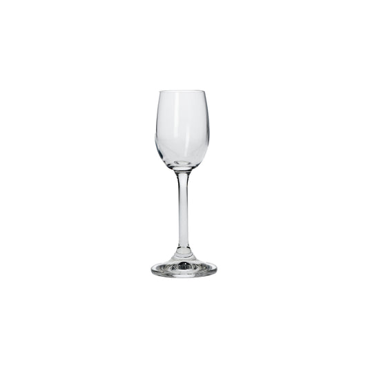 Set 6 calici liquore in vetro trasparente 65 ml lavabile in lavastoviglie.  La linea "Novello", elegante e delicata, trasforma ogni pranzo e cena in un evento speciale.