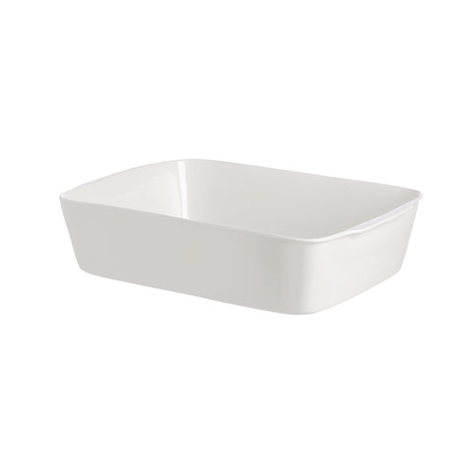 Teglia rettangolare lasagne in porcellana bianca. Dimensioni: 25x35xh7,5 cm. In negozio e online su tuttochic.live