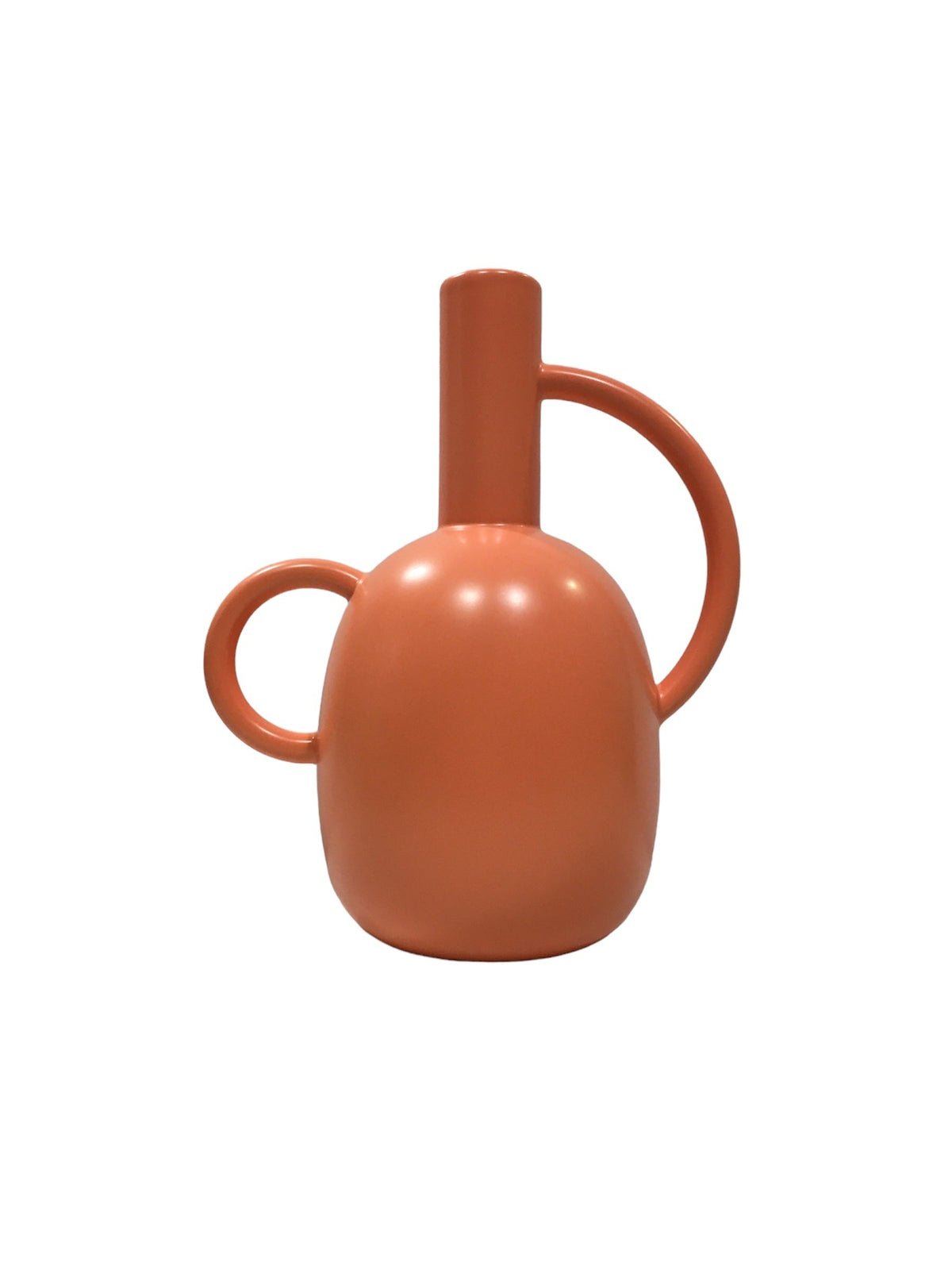 Vaso decorativo in ceramica di colore arancione. Collezione Pelike Dimensioni: cm 23 x 17 x h 28. In negozio e online su tuttochic.live