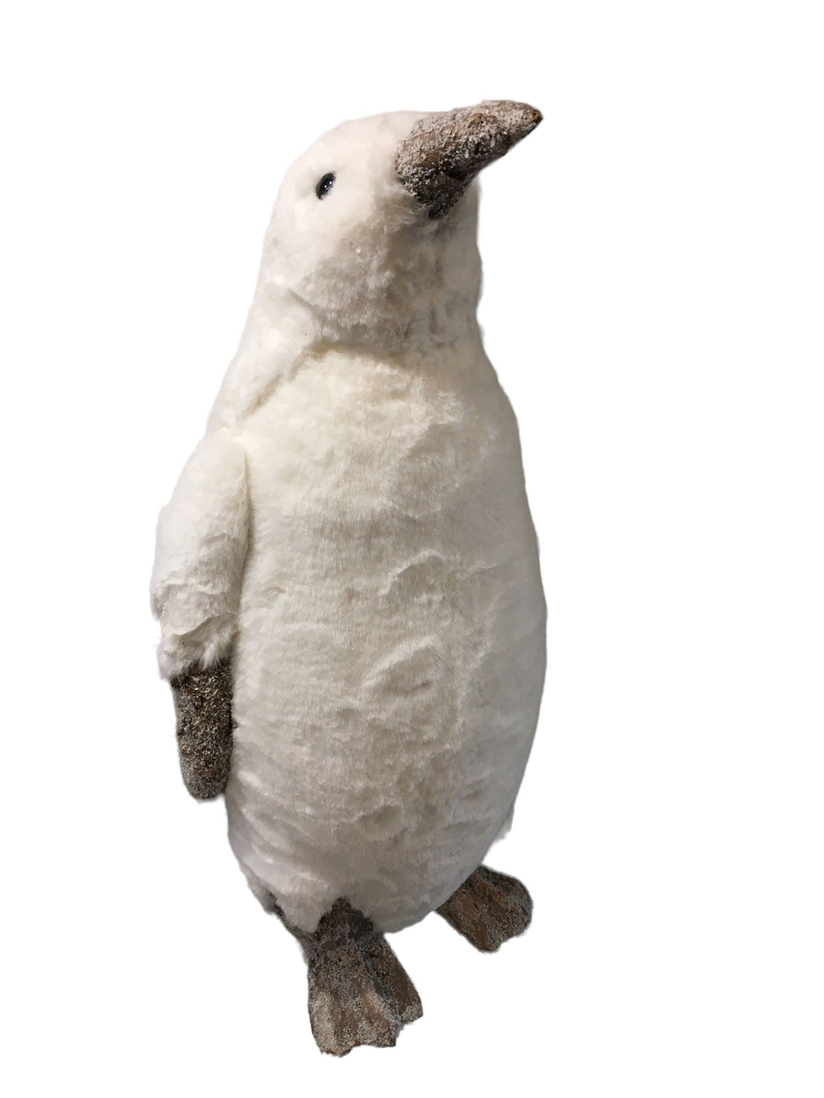 Pinguino in peluche bianco. Dimensioni: cm 25 x 23 x 59 h Articolo decorativo non è un giocattolo. Tenere fuori dalla portata dei bambini. In negozio e online su ututtochic.live