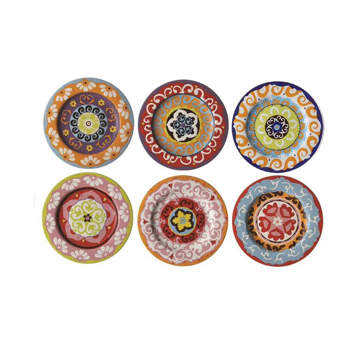 Set 6 piatti frutta. Decorazioni ricche e mediterranee dai forti valori  destinati alla tavola, alla cucina e alla decorazione della casa sono le caratteristiche della linea "Nador". In negozio e online su tutto chic.it 