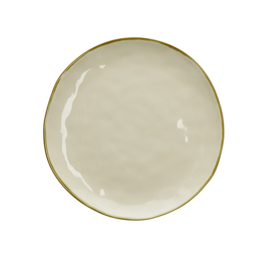 Piatto piano di colore avorio della linea Concerto. L’apparecchiatura è bellissima tono su tono o nei diversi abbinamenti di colore. Materiale: Stoneware Dimensioni: Ø 27 cm Lavabile in lavastoviglie Utilizzabile in microonde Non Utilizzabile in forno tradizionale. In negozio e online su tuttochic.live