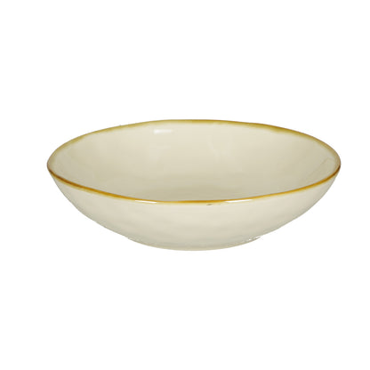 Piatto fondo di colore avorio della linea Concerto. L’apparecchiatura è bellissima tono su tono o nei diversi abbinamenti di colore. Materiale: Stoneware Dimensioni: Ø 21 cm Lavabile in lavastoviglie Utilizzabile in microonde Non Utilizzabile in forno tradizionale. In negozio e online su tuttochic.live