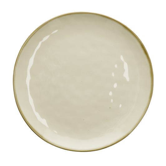 Piatto/Vassoio in porcellana di colore avorio. Colori e forme moderne si mescolano con armonia ed elementi della tradizione. Dimensioni: Ø 32 cm  Stoneware. In negozio e online su tuttochic.live