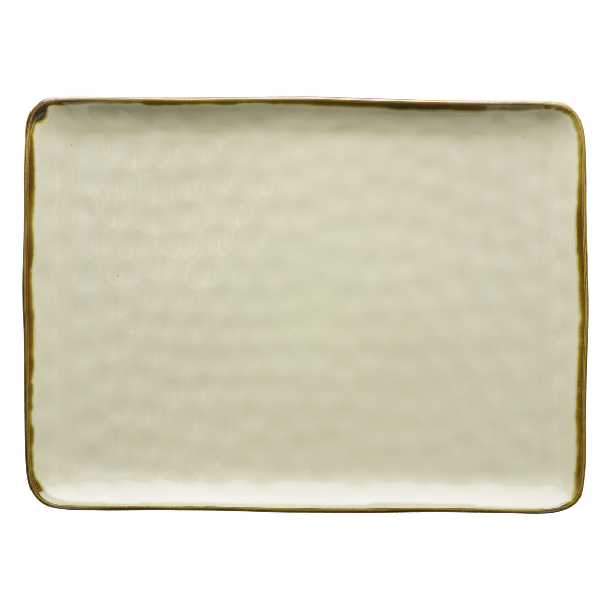 Vassoio rettangolare in porcellana di colore avorio. Colori e forme moderne si mescolano con armonia ed elementi della tradizione. Dimensioni: cm 27 x 19 Materiali: Stoneware