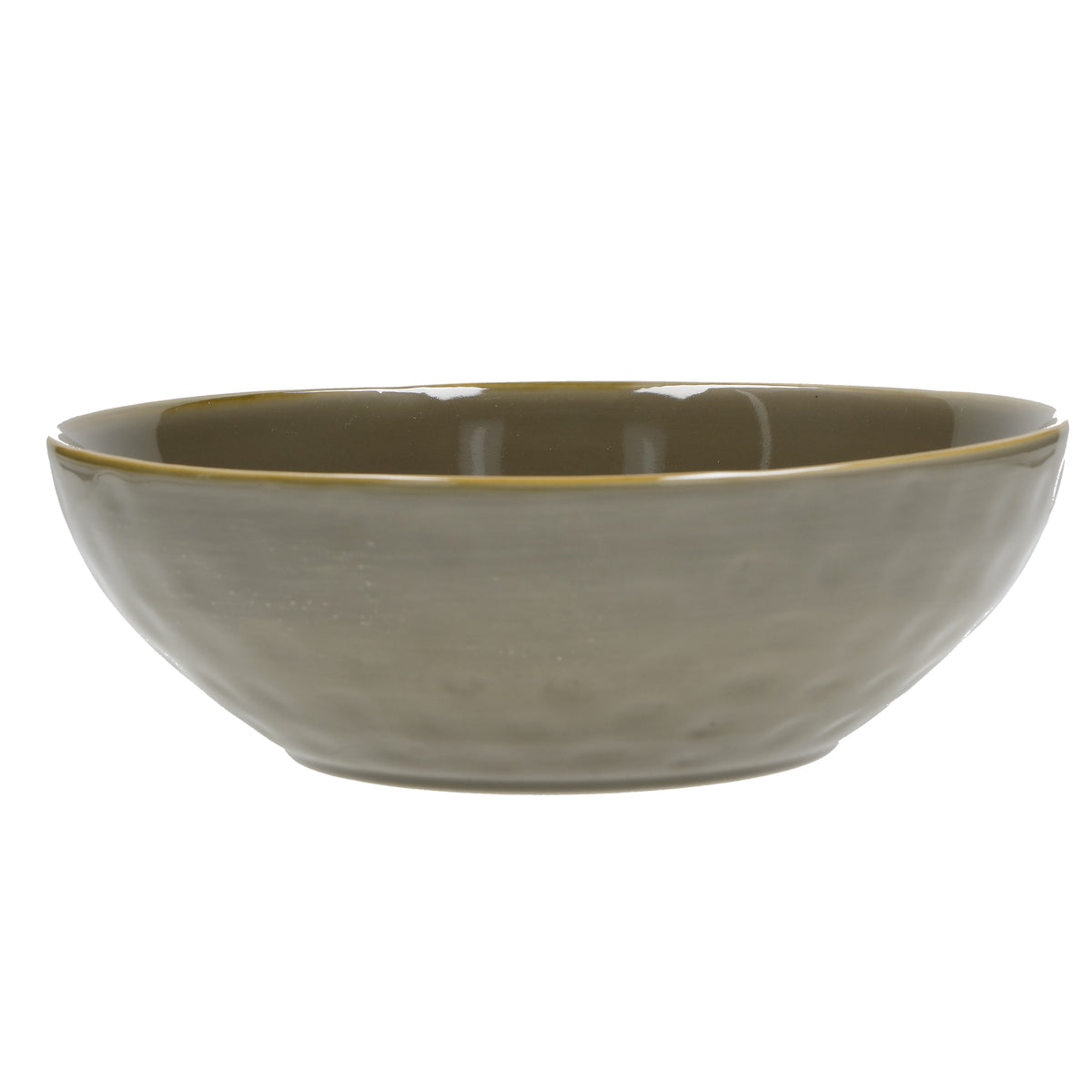 Insalatiera in porcellana di colore grigio tortora. Colori e forme moderne si mescolano con armonia ed elementi della tradizione. Dimensioni: Ø 26 cm Materiali: Stoneware