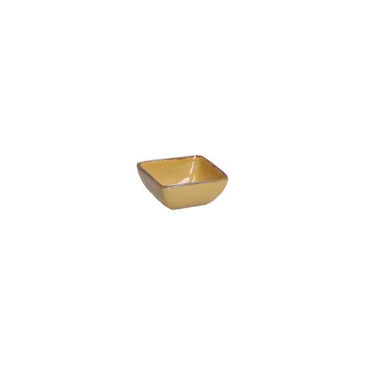 Ciotolina quadrata di colore ocra della linea Concerto. L’apparecchiatura è bellissima tono su tono o nei diversi abbinamenti di colore. Materiale: Stoneware Dimensioni: cm 8x8xh3,5. Lavabile in lavastoviglie. Utilizzabile in microonde. Non Utilizzabile in forno tradizionale. In negozio e online su tuttochic.live