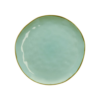 Piatto piano di colore verde acqua della linea Concerto. L’apparecchiatura è bellissima tono su tono o nei diversi abbinamenti di colore. Materiale: Stoneware Dimensioni: Ø 27 cm Lavabile in lavastoviglie Utilizzabile in microonde Non Utilizzabile in forno tradizionale. In negozio e online su tuttochic.live