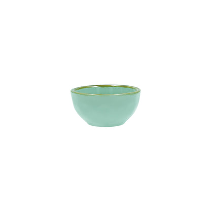 Ciotolina in porcellana di colore verde acqua. Colori e forme moderne si mescolano con armonia ed elementi della tradizione. Dimensioni: cm Ø 7 x 3,5 h. Materiali: Stoneware Lavabile in lavastoviglie Utilizzabile in microonde Non Utilizzabile in forno tradizionale. In negozio e online su tuttochic.live