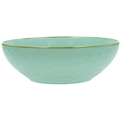 Insalatiera in porcellana di colore verde acqua. Colori e forme moderne si mescolano con armonia ed elementi della tradizione. Dimensioni: Ø 26 cm. In negozio e online su tuttochic.live