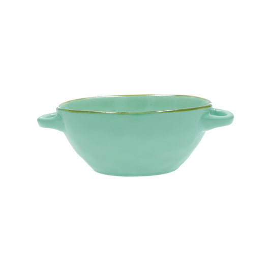 Ciotola per zuppa di colore verde acqua della linea Concerto. L’apparecchiatura è bellissima tono su tono o nei diversi abbinamenti di colore. In Stoneware Dimensioni: cm 19,5 x 15 x h 6,5 - Capacità: 600 cc. Utilizzabile in lavastoviglie e microonde. Non in forno tradizionale. In negozio e online su tuttochic.live
