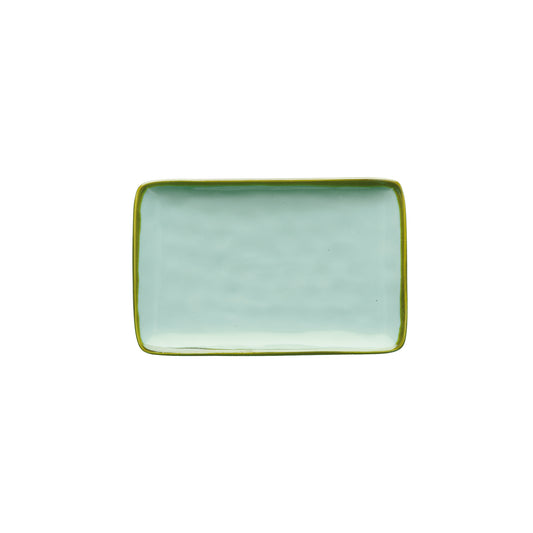 Vassoietto in porcellana di colore verde acqua. Colori e forme moderne si mescolano con armonia ed elementi della tradizione. Dimensioni: cm 20 x 13. In negozio e online su tuttochic.live
