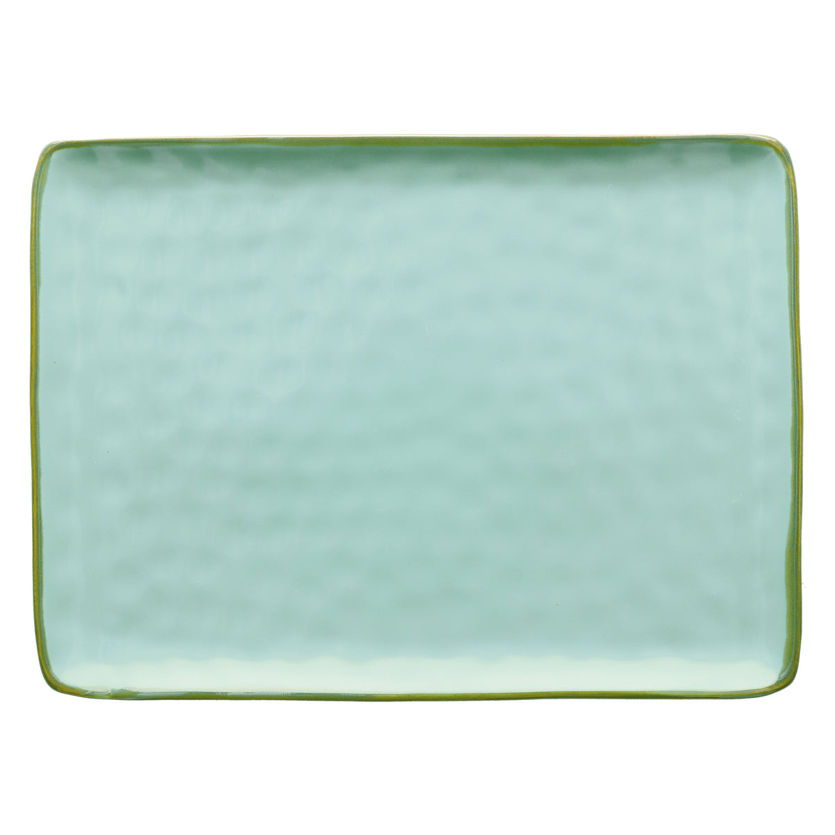 Vassoio rettangolare in porcellana di colore verde acqua. Colori e forme moderne si mescolano con armonia ed elementi della tradizione. Dimensioni: cm 36 x 26,5. In negozio e online su tuttochic.live