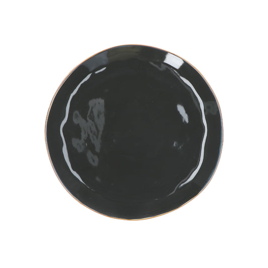 Piatto piano di colore nero della linea Concerto. L’apparecchiatura è bellissima tono su tono o nei diversi abbinamenti di colore. Materiale: Stoneware Dimensioni: Ø 27 cm Lavabile in lavastoviglie Utilizzabile in microonde Non Utilizzabile in forno tradizionale. In negozio e online su tuttochic.live