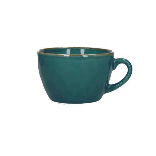 Tazzone da colazione in porcellana di colore ottanio. Colori e forme moderne si mescolano con armonia ed elementi della tradizione. Dimensioni: Ø 7 cm, 420 cc. In negozio e online su tuttochic.live