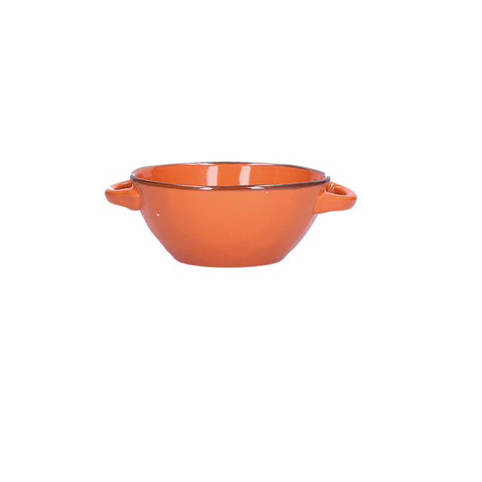 Ciotola per zuppa di colore arancione della linea Concerto. L’apparecchiatura è bellissima tono su tono o nei diversi abbinamenti di colore. In Stoneware Dimensioni: cm 19,5 x 15 x h 6,5 - Capacità: 600 cc. Utilizzabile in lavastoviglie e microonde. Non in forno tradizionale. In negozio e online su tuttochic.live