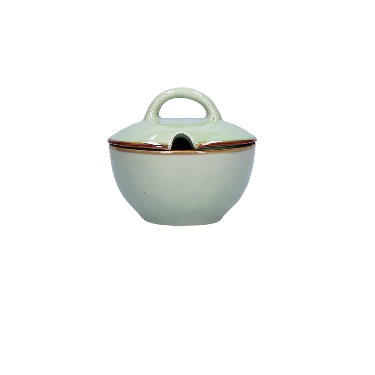 Zuccheriera con coperchio in porcellana di colore tè verde. Colori e forme moderne si mescolano con armonia ed elementi della tradizione. Dimensioni: Ø 11 cm, 250 cc Materiali: Stoneware Lavabile in lavastoviglie Utilizzabile in microonde. In negozio e online su tuttochic.live