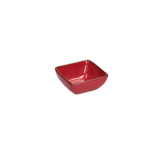 Ciotolina quadrata di colore rosso corallo della linea Concerto. L’apparecchiatura è bellissima tono su tono o nei diversi abbinamenti di colore. Materiale: Stoneware Dimensioni: cm 8x8xh3,5. Lavabile in lavastoviglie. Utilizzabile in microonde. Non in forno tradizionale. In negozio e online su tuttochic.live