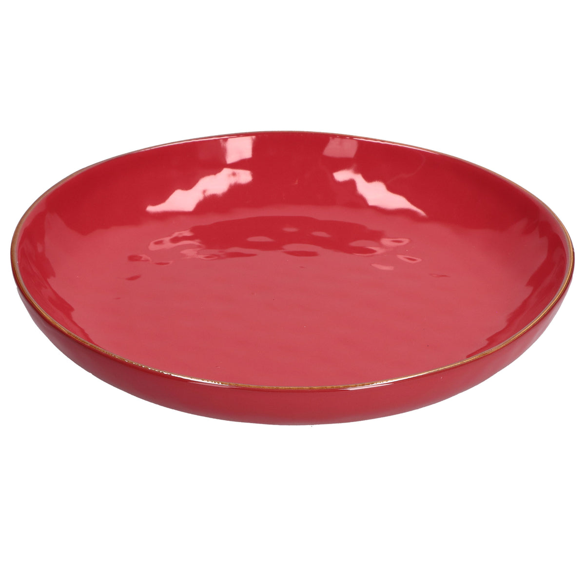 Piatto portata tondo Gourmet Bowl in gres porcellanato di colore rosso corallo. Dimensioni: cm Ø 30 Linea CONCERTO Un concerto di colori, tattili e materici, declinati in delicate sfumature colore, con un sottile bordo dorato che li ravviva. In negozio e online su tuttochic.live 