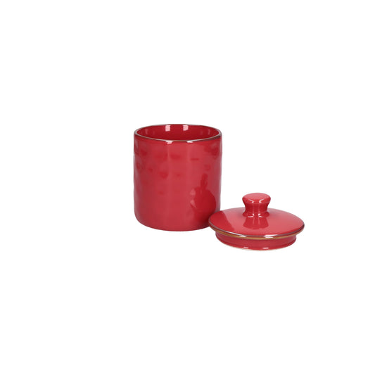 Contenitore barattolo ermetico in gres porcellanato di colore corallo. Dimensioni: cm Ø 10,7 x 14,5 h - 600 ml Concerto, con le sue tonalità iconiche e forme materiche, arriva anche in cucina grazie alla nuova collezione di Barattoli. Oggetti funzionali dal sapore contemporaneo. In negozio e online su tuttochic.live 