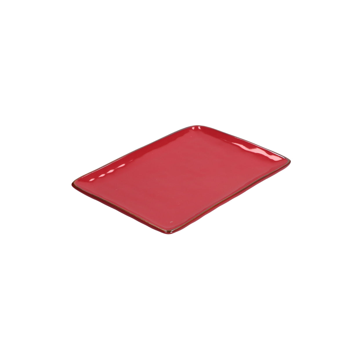 Vassoio rettangolare in porcellana di colore rosso corallo. Colori e forme moderne si mescolano con armonia ed elementi della tradizione. Dimensioni: cm 27 x 19. In negozio e online su tuttochic.live