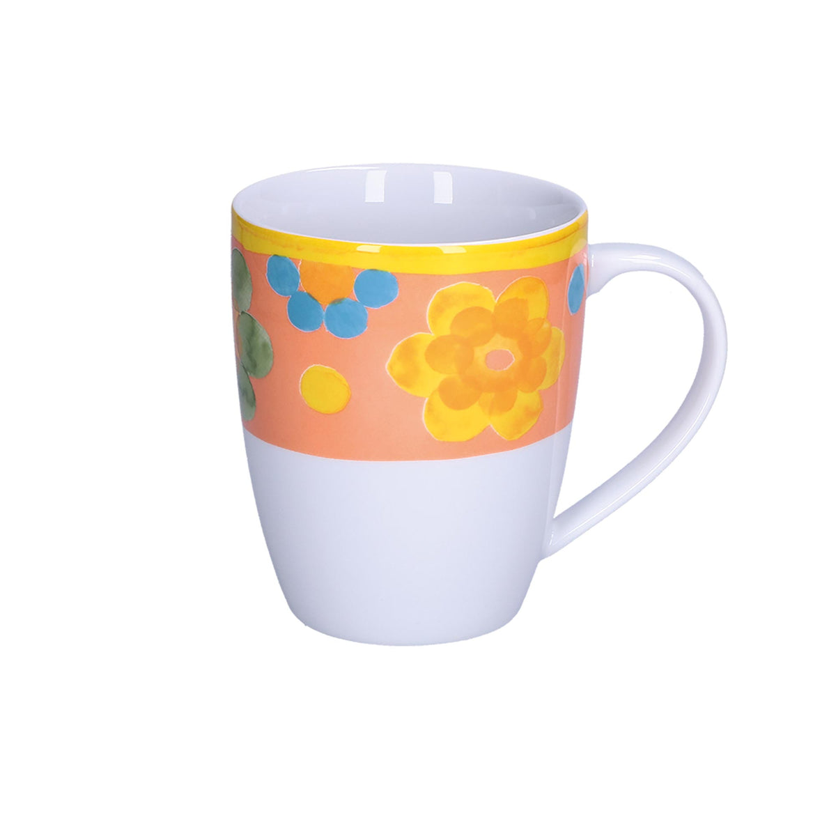 Mug in porcellana decorata. Capacità: cc 470 Lavabile in lavastoviglie Utilizzabile in forno a microonde. In negozio e online su tuttochic.live