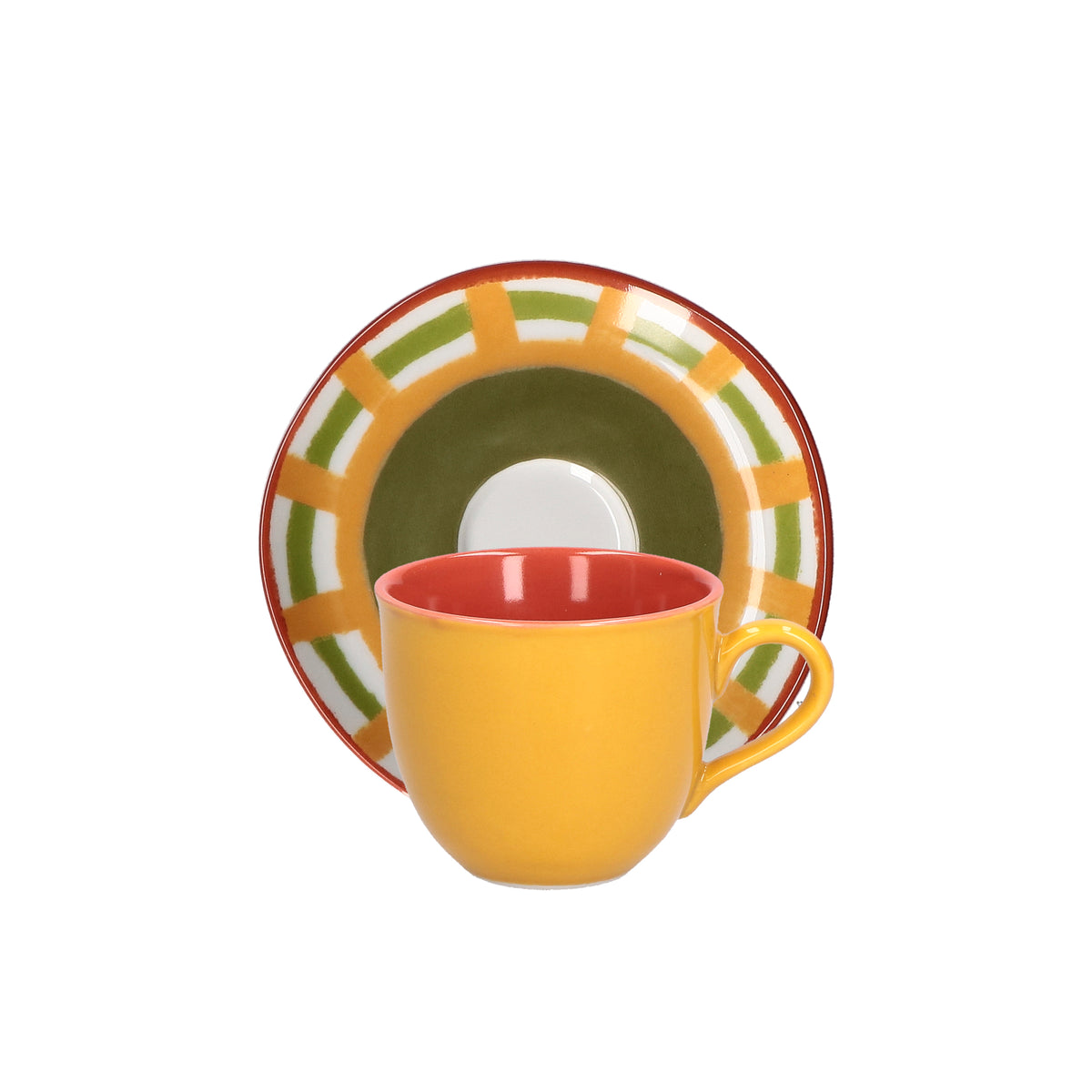 Set di 6 tazzine da caffè c/piattino in porcellana decorata. Capacità: cc100 Cottage è una collezione perfetta per la stagione autunnale. Il trattamento pittorico e i colori caldi della terra rimandano alle campagne tipiche del mediterraneo. Utilizzabile in lavastoviglie e microonde. In negozio e online su tuttochic.live