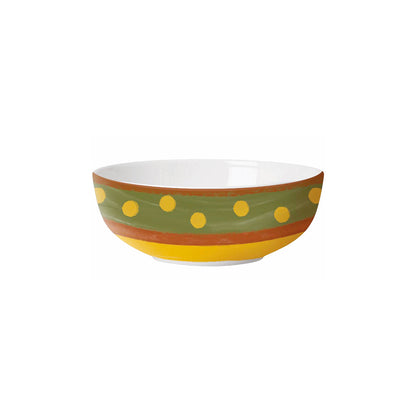 Insalatiera in porcellana decorata. Dimensioni: diametro cm 20 x 8 h. Cottage è una collezione perfetta per la stagione autunnale. Il trattamento pittorico e i colori caldi della terra rimandano alle campagne tipiche del mediterraneo. Utilizzabile in lavastoviglie e microonde In negozio e online su tuttochic.live