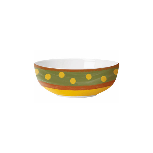 Insalatiera in porcellana decorata. Dimensioni: diametro cm 20 x 8 h. Cottage è una collezione perfetta per la stagione autunnale. Il trattamento pittorico e i colori caldi della terra rimandano alle campagne tipiche del mediterraneo. Utilizzabile in lavastoviglie e microonde In negozio e online su tuttochic.live