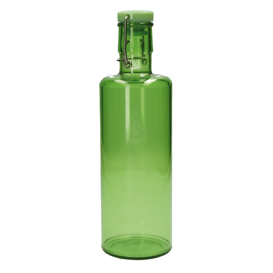 Bottiglia in acrilico color verde lime, per alimenti, lavabile in lavastoviglie. Capacità: lt. 1,0 Dimensioni: cm ø 8,5 x 28 h. In negozio e online su tuttochic.live