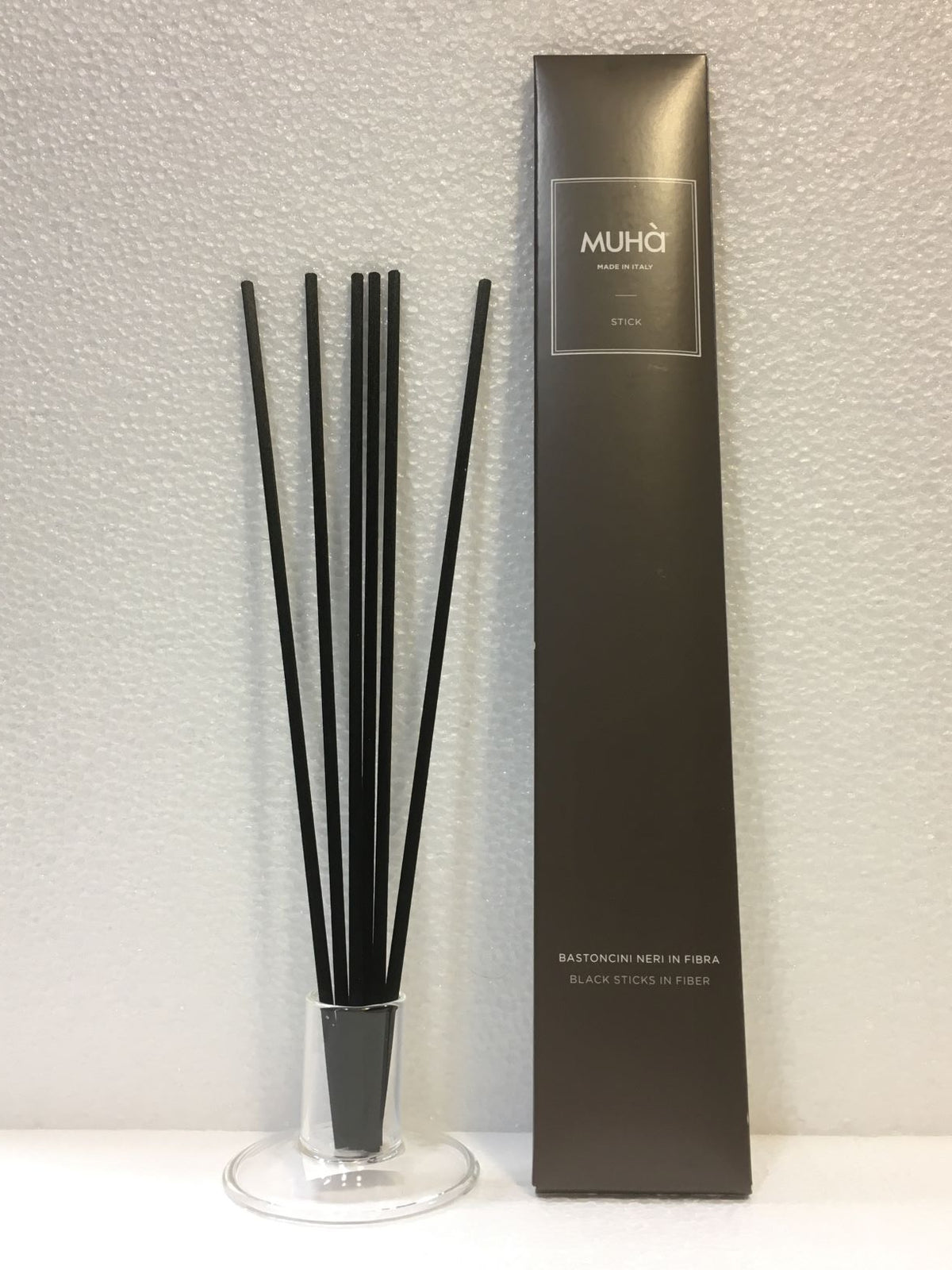 Bastoncini in fibra neri di ricambio per diffusori di profumo. Set di 6 pezzi da 4 mm di diametro e lunghi 34 cm