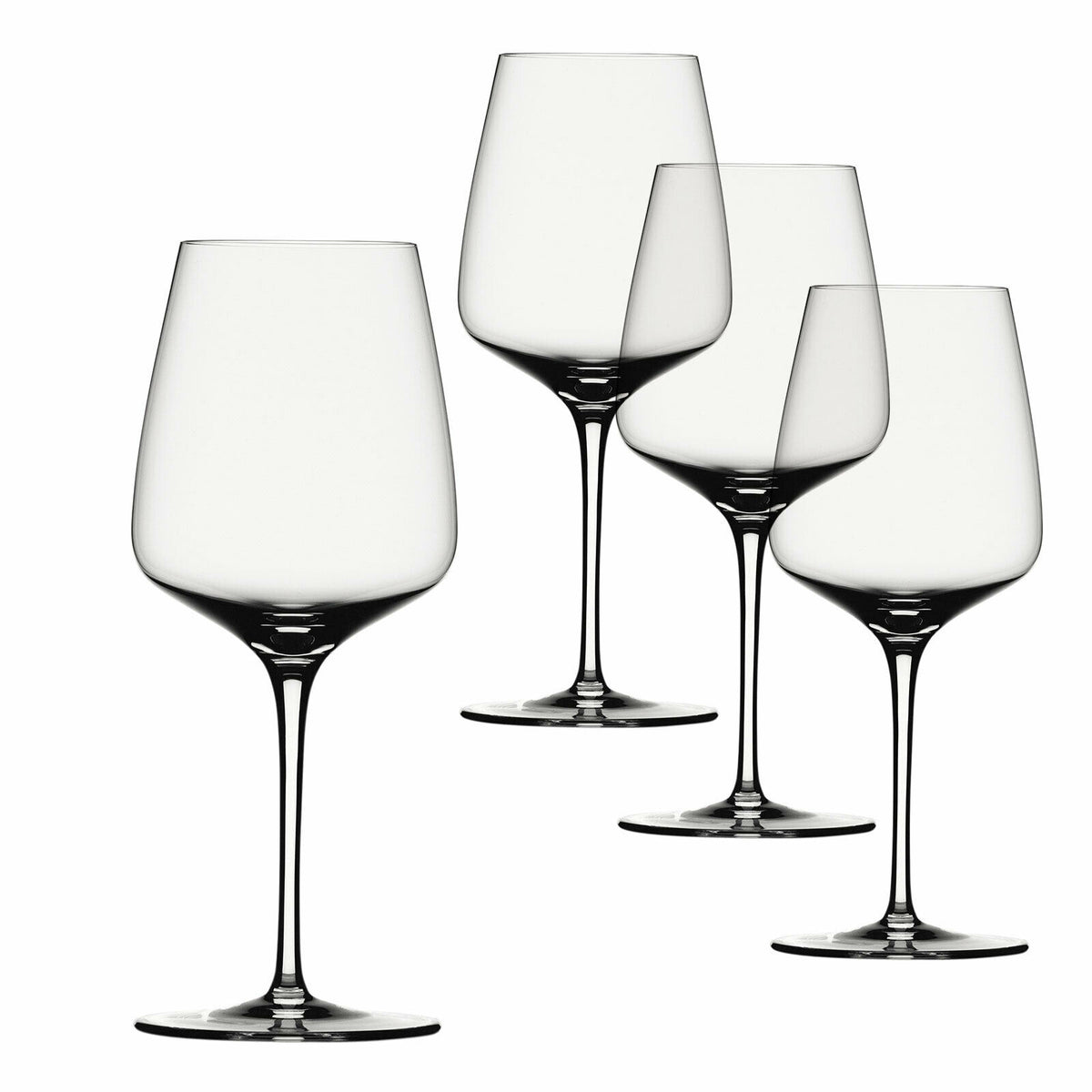 Set di 4 calici vino rosso da degustazione Bordeaux in vetro cristallino. Dimensioni: mm 100 x 238 h - Capacità: 635 ml. Lavabile in lavastoviglie. In negozio e online su tuttochic.live