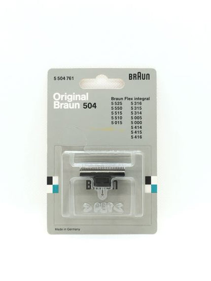 Blocco coltelli 504 per rasoi Braun Flex Integral adatto ai seguenti modelli: 5525-5550-5515-5510-5015-5316-5315-5314-5005-5000-5414-5415-5416. In negozio e online su tuttochic.live