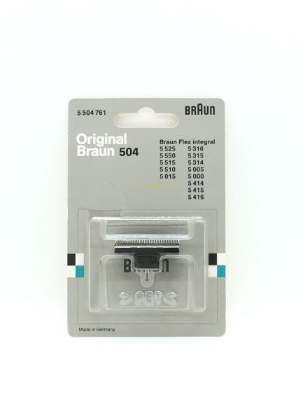 Blocco coltelli 504 per rasoi Braun Flex Integral adatto ai seguenti modelli: 5525-5550-5515-5510-5015-5316-5315-5314-5005-5000-5414-5415-5416. In negozio e online su tuttochic.live