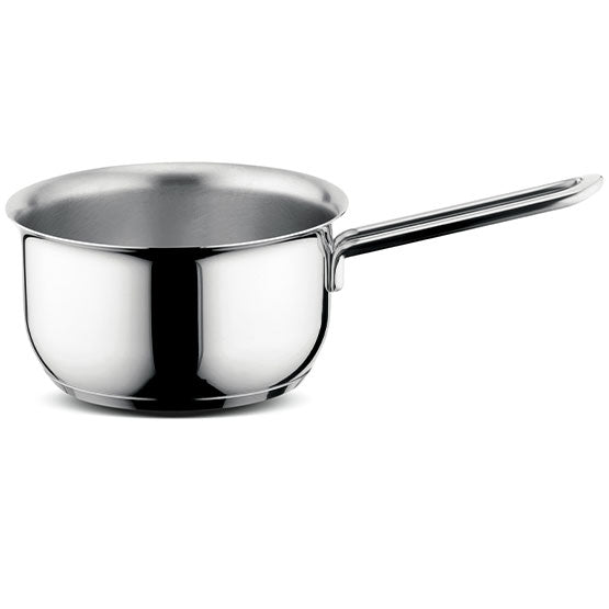Casseruola a manico lungo in acciaio inox 18/10 diametro 14 cm capienza 1,2 litri linea Deliziosa di Lagostina.