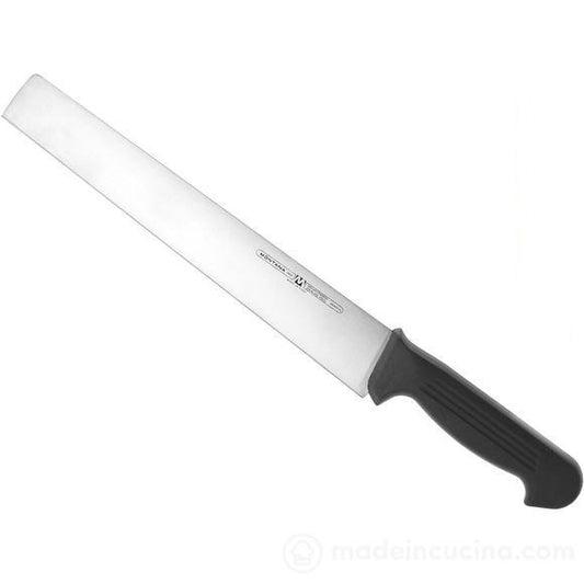 Coltello per salumi e insaccati in acciaio inox e manico in polipropilene atossico, perfettamente igienico. Lavabile in lavastoviglie Dimensioni: totali cm 35 x 4 - solo acciaio cm 23 x 4. Utensili da cucina di qualità in negozio e online su tuttochic.live