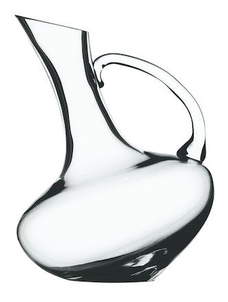 Decanter da vino inclinato in vetro cristallino con manico modello Pisa di Spiegelau capacità 1 litro.