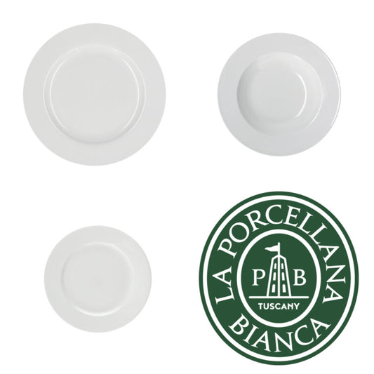 Confezione di 12 piatti da tavola in pregiata porcellana Bone China bianca composto da: 4 piatti piani ø cm 27 4 piatti fondi ø cm 23 4 piatti frutta ø cm 20. Lavabile in lavastoviglie Utilizzabile in microonde Utilizzabile in forno tradizionale. In negozio e online su tuttochic.live