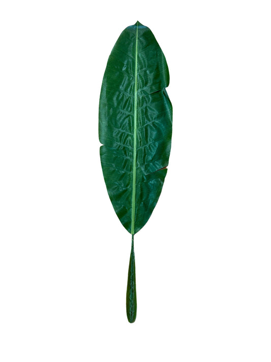 Foglia di Banano artificiale in plastica di colore verde. Dimensioni: cm 109 x 27. In negozio e online su tuttochic.live