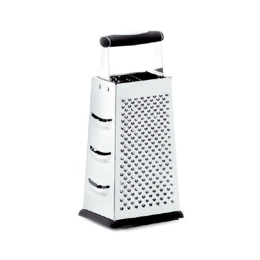 Grattugia 4 lame in acciaio inox cm. 25. Professionali, maneggevoli e pratici, un aiuto ideale in cucina, sono adatti per la preparazione di tutte le ricette. 